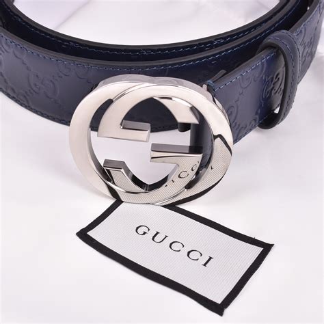 gucci mens navy belt